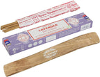 Satya Lavender Incense Sticks, Satya Bng (Bangalore) Insenses 15gmx3 Pack (45 GMS) with Raajsee Incense Holder Bundle, Satya Nagchampa Natural Incense