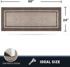PURRUGS Dirt Trapping Door Mat 24" x 60", Non-Slip/Skid Machine Washable Entryway Rug, Shoes Scraper, Area Rug, Super Absorbent Welcome Mat for Muddy Wet Shoes and Paws, Beige & Grayish Brown