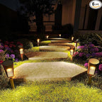 Solar Lights Outdoor Pathway 6 Pack, Solar Pathway Lights Outdoor Auto On/Off Waterproof Garden Landscape Lighting for Path, Yard, Walkway, Driveway, Lawn, Patio, Outside Decor, Warm White