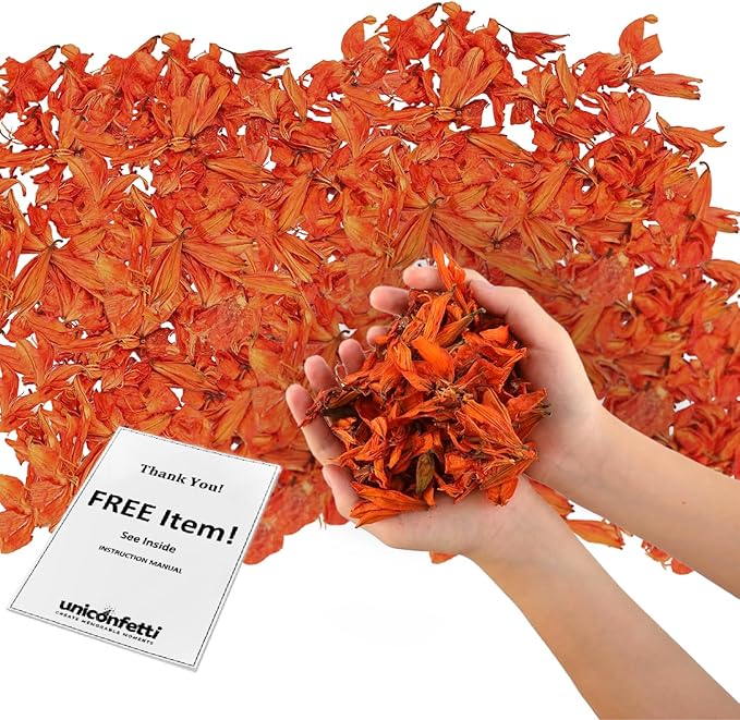 Dried Flower Yellow Lily Biodegradable Confetti - Real Flower Petals for Weddings, Flower Girl Toss, Wedding Send Off Ideas, Party Table Decoration | Boxed - 8oz (0.5lbs)