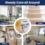 Adhes Double-Sided Carpet Tape, 2 Inch x 12 Yard Rug Tape with 8 Anti-Skid Pads, Heavy Duty Carpet Grip Tape for Hardwood Floors, Area Rugs, and Tile