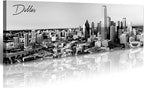 Black and White Wall Art Dallas Skyline Cityscape Skyscrapers Canvas Print Painting Landscape Texas City Buildings Pictures Modern Artwork for Man Room Office Living Room Decoration 13.8"x47.3"
