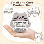 Godmother Gift from Godchild, Birthday Gifts for Godmother from Goddaughter Godson Emotional Support Crochet Cat Cute Stuff Thing Handmade Positive Crochet Christmas Stocking Stuffers