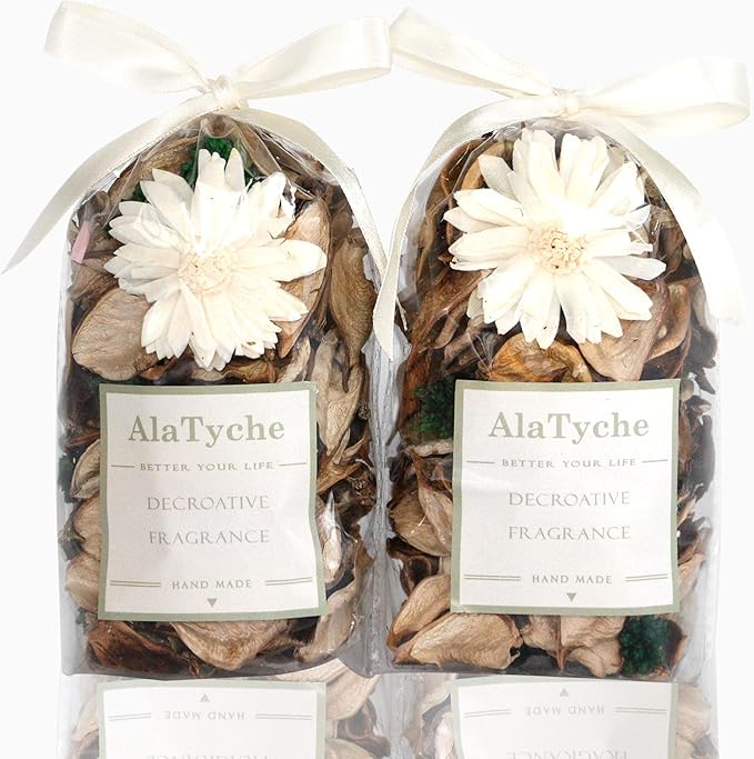 Potpourri Bags,Vanilla Scented Potpourri Bowl Fillers,Dried Flowers,Home Fragrance Sachet of Petal, Vase Decor (White Caramel)-Mini