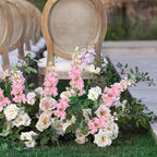 8PCS Pink Artificial Delphinium Flowers with Clematis Greenery Long Stem Artificial Flowers for Tall Vase for Home Wedding Floral Arrangement Centerpiece Table Decor (Pink)