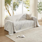 Boho Couch Cover Washable Sectional Couch Covers for Dogs Reversible Sofa Slipcover for 2 or 3 Cushion Couch Pet Friendly Furniture Protector (1# Grey, 91" x 118")