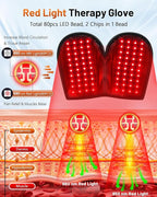 Cordless Red & Infrared Light Therapy for Hand Pain Relief with 660nm Red 850nm Infrared Light, Infrared Light Therapy Glove for Hands Fingers Wrist Joint Stiffness Treatment