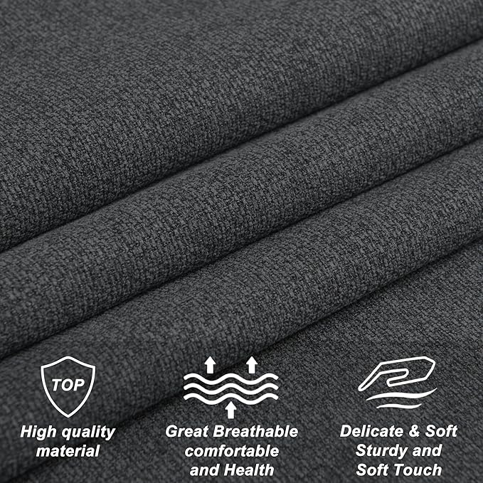 Storage Ottoman Bench for Bedroom, Linen 52" End of Bed Bench with Rolled Arms Upholstered Ottoman Bench Fit for Bedroom, Living Room, Entryway, Dark Gray