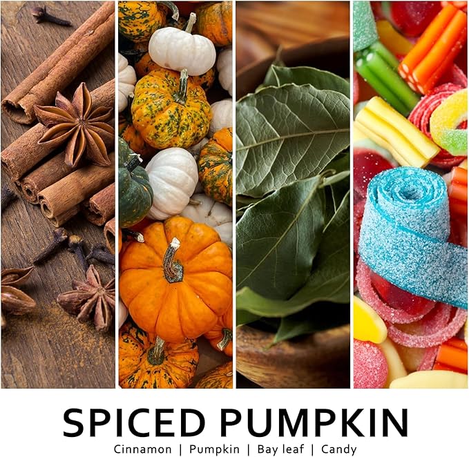 Pumpkin Candle, Fall Scented Candles for Halloween Easter Thanksgiving Day, 9oz Aromatherapy Soy Wax Non Toxic Candle for Home Scented 40 Hours Bruning- Birthday Halloween Gifts for Women Men