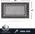PURRUGS Dirt Trapping Door Mat 34" x 60", Non-Slip/Skid Machine Washable Entryway Rug, Shoes Scraper, Area Rug, Super Absorbent Welcome Mat for Muddy Wet Shoes and Paws, Light Grey & Dark Grey