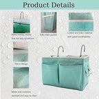 2-Pack Bedside Caddy Bedside Hanging Storage Basket Multi-Function Organizer Caddy for Bunk and Hospital Beds Dorm Rooms Bed Rails, Can be Placed Glasses Books Mobile Phones（2pcs Green）