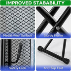 Compact Ironing Board 13 x 43, Iron Board with Heat Resistant Surface, Adjustable Height, Space Saving Table with Hook & Iron Rest for Home & Laundry Room, Diagonal Checkered Blue