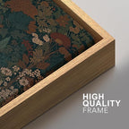 SIGNFORD Framed Canvas Print Wall Art Set Vintage Botanical Floral Dark Green and Rust Toned Illustration Modern Art Decorative Nordic Nature for Living Room, Bedroom, Office - 16"x24"x2 Natural