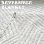 jinchan Boho 100% Cotton Blanket Muslin Twin Size 60x80 Inches Lightweight 3-Layer Geometric Square Pattern Reversible Quilt Throw Soft Breathable Comfy All Seasons for Couch Bed Decor, Light Grey