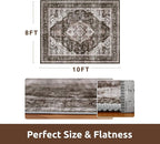 AMOAMI-Area Rug 8X10 Rugs for Living Room-Vintage Soft Brick/Brown Rugs for Bedroom-Non Slip Carpet-Washable Rug for Dining Room Living Room Bedroom Office Under Table