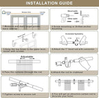 Curtain Rods for 28-130” Windows, Splicing Construction, 1” Adjustable Drapery Rod with Aluminum Alloy Brackets and Finials for Window, Sliding Door, Patio, Living Room Decoration, Brushed Nickel