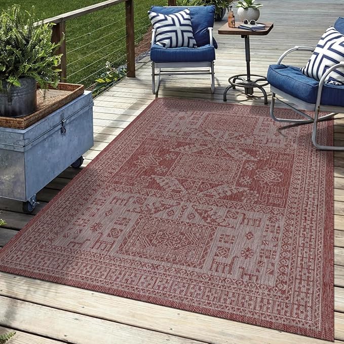 Keen Home Design Terrace Outdoor Area Rug - 9x12 Washable Indoor/Outdoor Rug for Patio, Kitchen, Balcony, Beach, Garden, Deck and Porch, Size: 8'10"x12'