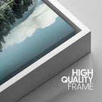 SIGNWIN Framed Canvas Print Wall Art Set Blue Pine Tree Forest Lake Reflection Nature Wilderness Photography Realism Decorative Scenic Rustic Chic for Living Room, Bedroom, Office - 24"x36"x3 White