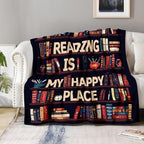 Book Lover Blanket Gifts for Women - Books Librarian Print Library Reading Themed Throw for Kids Teen Adults Reader Soft Fleece Cozy Couch Birthday Christmas Lightweight Blanket 50"x60"