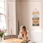 Wooden Collage Panels Home Affirmations Wall Sign- Wall Plaques for Living Room,Bedroom,Dining Room,Bathroom - Multicolor Rustic Family Farmhouse Wall Decor 5pcs