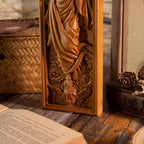 BGCOPPER Crucifix Wall Cross Handmade Wooden Cross for Wall with Hook, INRI Jesus Cross Wll Decor for Church Home Room Christmas Gifts