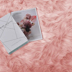 Goolela Pink Circle Rug - 4ft Round Shaggy Fuzzy Fluffy Washable Faux Fur Plush Rug for Living Room & Bedroom Home Decor
