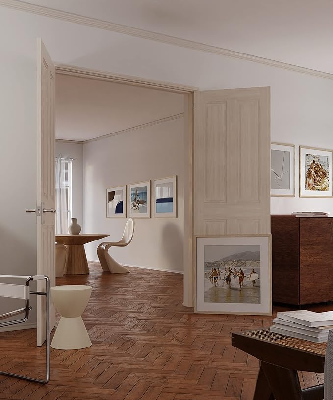 HAUS AND HUES 20x20 Square Picture Frames Set of 15 - Oak Wood Frames with Plexiglass, Beige