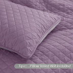 Exclusivo Mezcla Reversible Twin Quilt Bedding Set with Pillow Sham, Lightweight Quilts Twin Size, Soft Bedspreads Bed Coverlets for All Seasons - (Dusty Lavender, 68"x88")