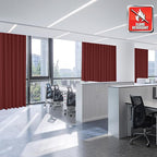 Fcosie 52" Wx84 L Inherent Flame Retardant Curtains - Room Darkening Drapes for School Classroom Dorm Nursing Home Restaurant- Antique Bronze Grommet Top Privacy Window Drapery - Merlot - 2 Panels