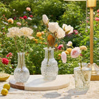 16pcs Glass Bud Vase, Small Vase for Flower, Clear Flower Vases for Centerpieces, Mini Vintage Vase in Bulk for Wedding Table Home Decoration