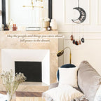 Agate Gemstone Big Dream Catcher 7 Chakra Tree of Life Dream Catcher with Crystal Stones Handmade Dreamcatcher Wall Decor for Adults Boys Girls,Bedroom,Garden,Bless Gift(Large Black Moon)