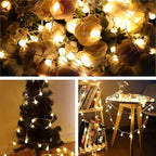 Globe String Lights for Bedroom, 49 Feet 100 LED Fairy Lights Plug in, 8 Modes Warm White Christmas String Lights for Indoor Outdoor Patio Party Garden Wedding Christmas Tree Decor