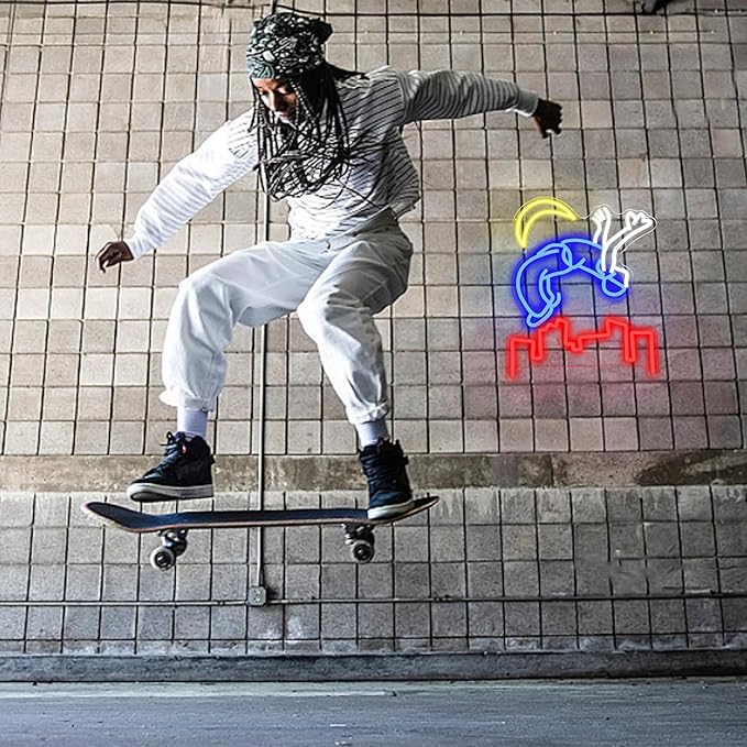 Parkour Sport Neon Sign for Wall Decor, Led Inspirational Sign Sport Neon Light for Classroom Man Cave Gym(15.75 * 12.6In)