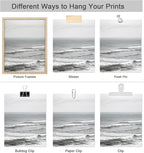SIGNWIN Poster Bathroom Decor 8"x10"x 4, Wall Art Room Decor Multicolor for Living Room, Bedroom, Office White Minimal Ocean Beach Seashore Coastal Landscapes Nature Wilderness Realism Landscape