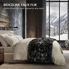 EVERGRACE Ultra Soft Luxury Fluffy Ridgeline Faux Rabbit Fur Bubble Throw Blanket, Thick Warm Fuzzy Throw for Bed, Cozy Plush Reversible Blanket for Couch,Charcoal Gray Heather, 60x80 Inches, 870 GSM