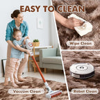 8x10 Ft Extra Large Shag Brown Area Rug for Living Room, Tie-Dyed Ultra Soft Fluffy Furry Rugs for Bedroom Indoor Floor, Aesthetic Carpet for Kids Home Decor (Coffee)