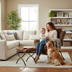 Cozy Lazy Chair and Ottoman, Large Contemporary Accent Lounge Chair Set, Leisure Upholstered Reading Armchair for Bedroom, Living Room, Dorm Rooms, Office