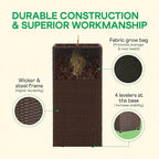 IDZO All-Weather Wicker Planters, Set of 2, 24 in Tall Wicker Planters, Self-Watering with Drainage, Durable PP Material, Raised Garden Bed Alternative, Indoor Outdoor Use, Modern Rattan Design