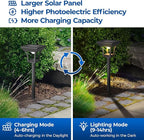 CINOTON 2 Pack RGBCW Solar Pathway Outdoor Lights, 3 Lighting Modes Solar LED Garden Light, IP65 Waterproof Outside Solar Powered Landscape Lighting for Patio Walkway Yard Driveway RGB/Warm/Cold White