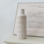 Rustic Ceramic Vase for Living Room Bedroom 11.02'' Antique White Flower Vase for Bouquet Fake Plant Home Decor Office Table Shelf Fireplace Centerpieces Retro Vintage Classic Modern