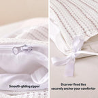 Amazon Basics Waffle Weave Microfiber 3-Piece Duvet Cover Set, Includes 1 Duvet Cover and 2 Pillow Shams, Full, Pink Striped