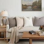 MIULEE Pack of 4 Decorative Textured Boucle Throw Pillow Covers 24x24 Inch Neutral Accent Euro Sham Pillow Cases Soft Couch Cushion Covers Modern Farmhouse Boho Chair Sofa Bed Livingroom Home Decor