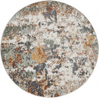 Keen Home Design Area Rugs - 8ft Round Non-Shedding, Abstract Rugs for Kitchen, Living Room, Bedroom, Dining Room, Entryway - Size: 7'10" Round, Multi