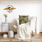 Charlotte Home Furnishings Throw Pillow Covers, Decorative Boho Pillow Covers for Couch, Living Room, Black Peacock Square Cushion Cases 18x18 in, European Cotton Jacquard Woven for Cozy Bedroom Decor