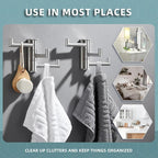 Angle Simple Swivel Towel Hooks, SUS 304 Stainless Steel Foldable Robe Hand Towel Holder for Bathroom Kitchen Wall, Brushed Nickel, 2 Pack