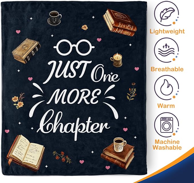 Book Lover Blanket Gifts for Kids Women - Books Library Reading Themed Throw for Men Teen Adults Reader Soft Fleece Cozy Bed Couch Birthday Christmas Lightweight Blanket 50"x60"