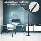NXONE Led Floor Lamp,Modern Reading Adjustable Standing Height 4 Colors and Stepless Brightness Work Lamp for Living Room Bedroom Reading, Black
