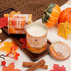 Pumpkin Candle, Fall Scented Candles for Halloween Easter Thanksgiving Day, 9oz Aromatherapy Soy Wax Non Toxic Candle for Home Scented 40 Hours Bruning- Birthday Halloween Gifts for Women Men