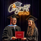 SELICOR Congrats Graduation Neon Sign with Cap - 15" x 8", Adjustable LED Light Up Sign for Prom Party, Photos, Class of 2025 Celebrations, Graduation Gift for Dorm Backdrop Room Decor