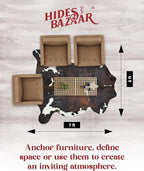 Natural Cowhide Rug for Home & Office Premium Dark Tricolor Cowhide Rug with Unique Dark Brown, Black & White Patterns- Cow Hide Rugs Made with Tanned Leather - Cow Hide Rugs 6x6-7 ft